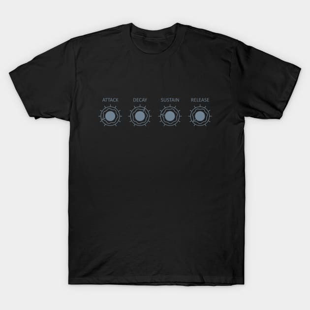 Analogue Synthesizer ADSR T-Shirt by Atomic Malibu